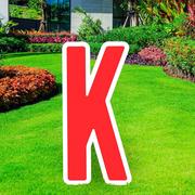 Red Letter (K) Corrugated Plastic Yard Sign, 30in